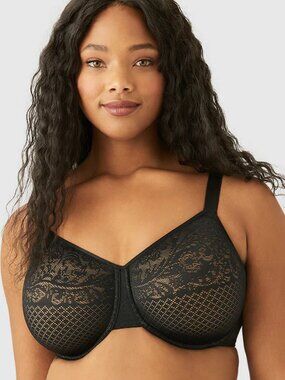 Wacoal Visual Effects Minimizer Underwire Bra Black 44C 857210